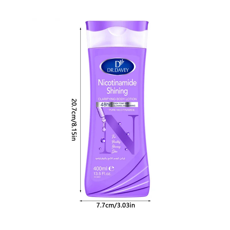 DR.DAVEY Nicotinamide Body Lotion Large capacity, long-lasting fragrance, refreshing and moisturizing, non-greasy family pack Peaceful Pleasures Health and Wellness