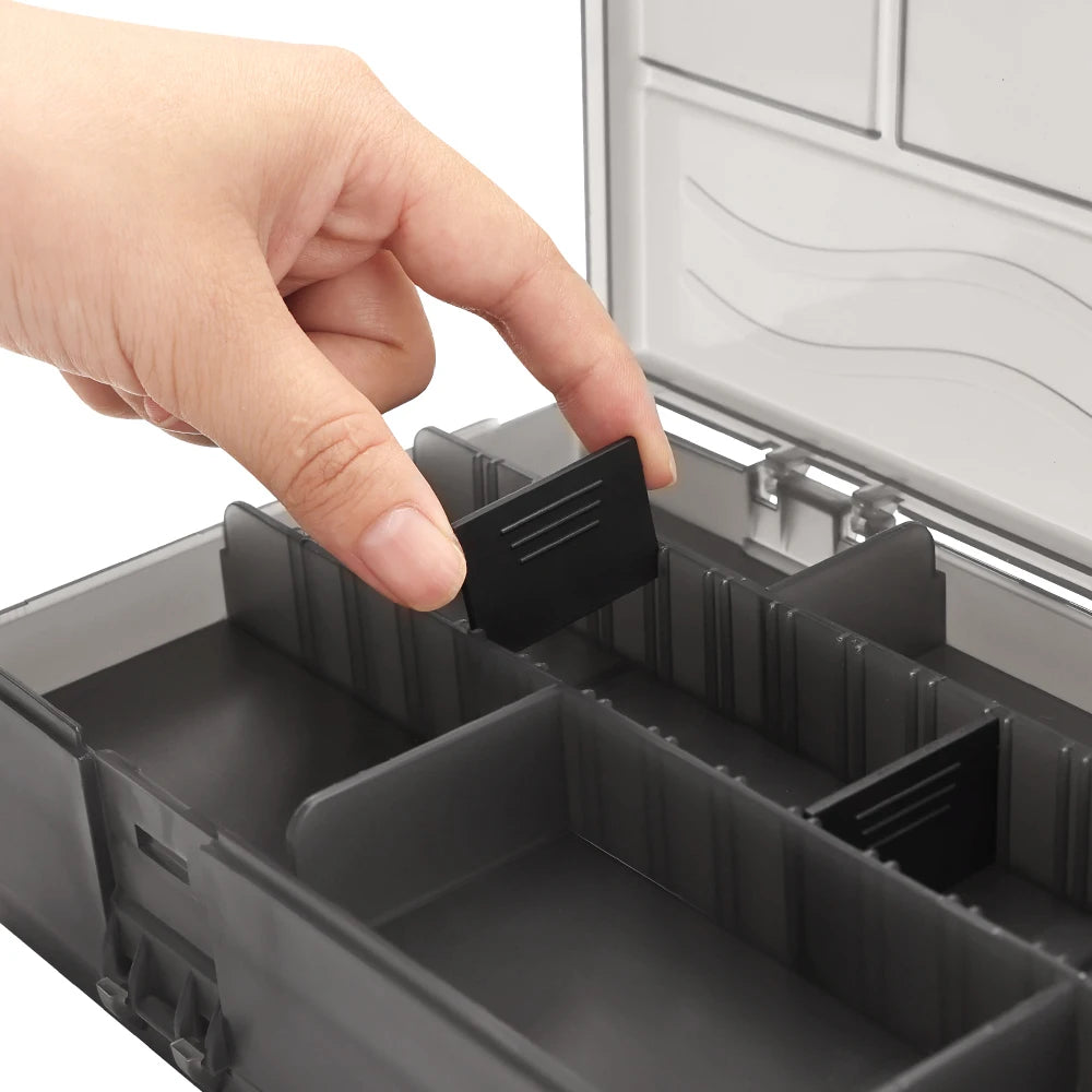 Double Sided Foldable Storage Box ABS Plastic Large Capacity Organizer, Space Saving Desktop Storage Box for Home & Office Use Peaceful Pleasures Health and Wellness