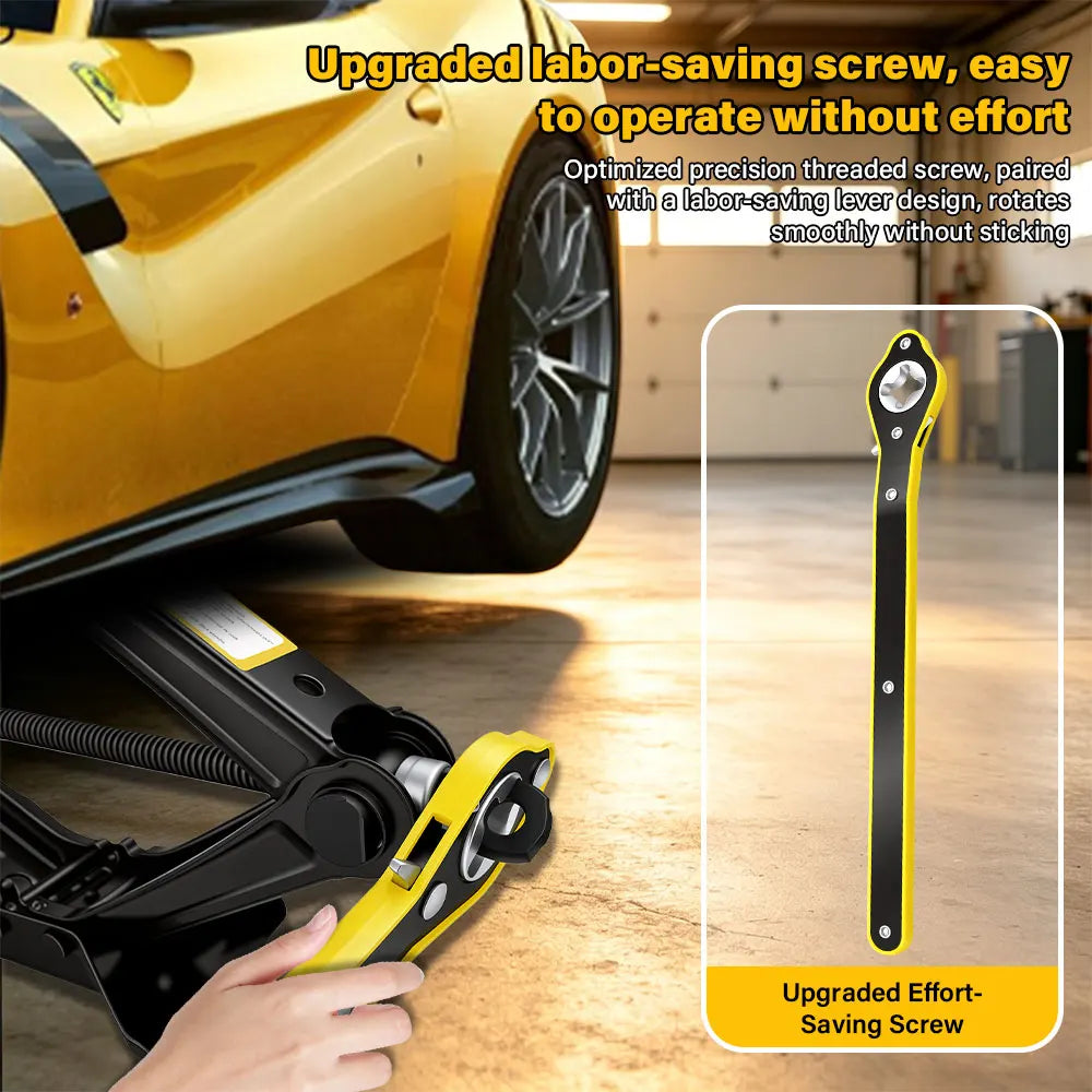 2.5T -1.5T car jacks 2 in 1 Manual Lift Jack Car Repair Tool Lifting Tool with Labor-saving Ratchet Wrench Foldable Jack for Car Peaceful Pleasures Health and Wellness