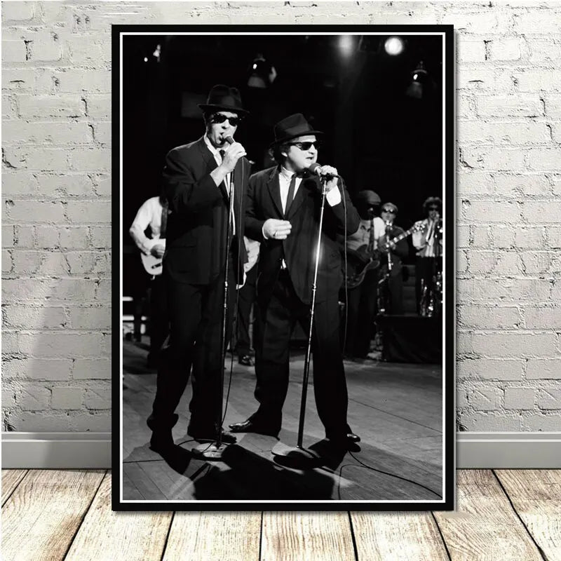 Vintage Blues Brothers Canvas Wall Art Classic Movie TV Show Poster Retro Print for Home Bedroom Living Room Decoration Peaceful Pleasures Health and Wellness 6 30x40cm Unframed