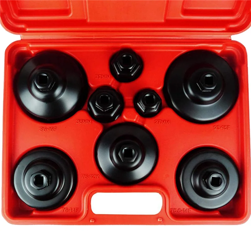 A36T-9Pc Oil Filter Cap Wrench Tool Kit Oil Filter Cap Socket Set Filter Housing 27Mm,32Mm,36Mm,74Mm,75.6Mm,76Mm,86Mm,93Mm Peaceful Pleasures Health and Wellness