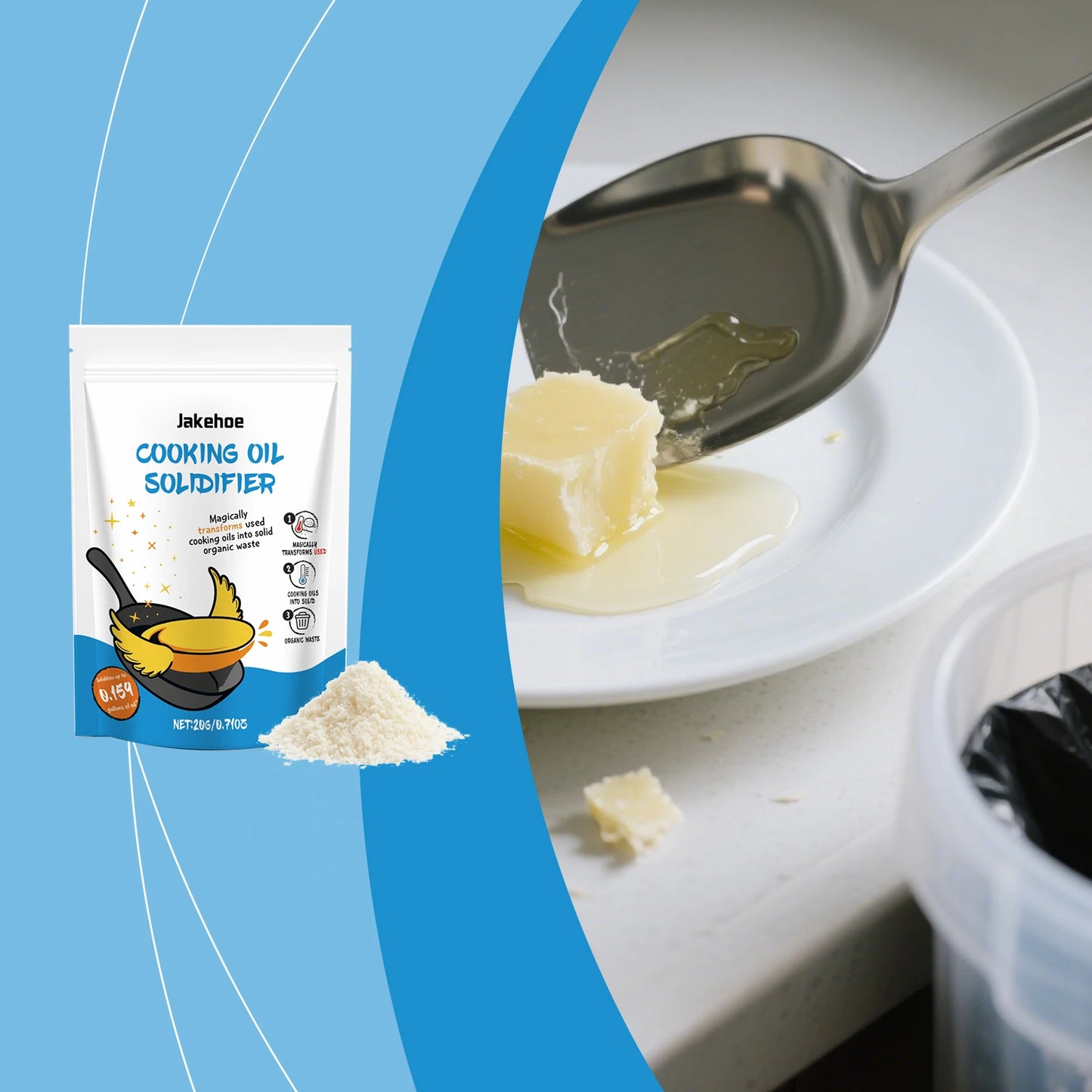 JAKEHOE Cooking Oil Solidifier Powder – Eco-Friendly 20g