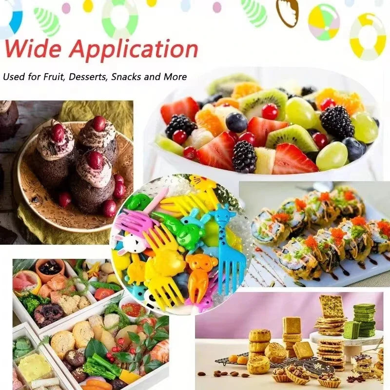30-Piece Cute Animal Fruit Forks for Kids Bento Box Picks