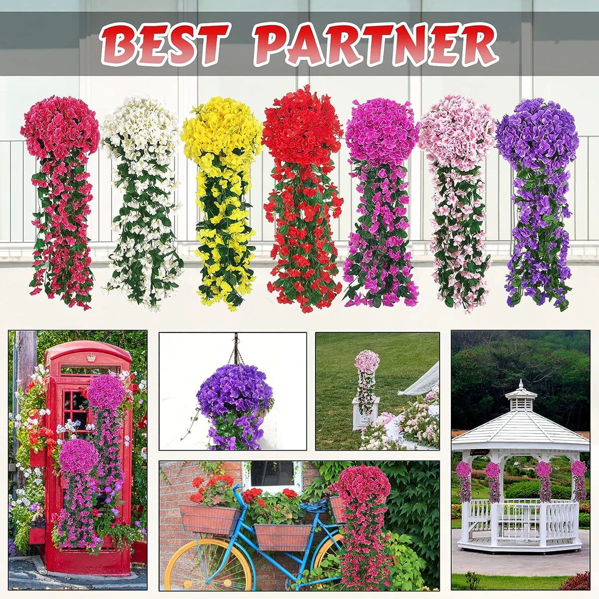 Artificial Silk Begonia Vine Garland for Wedding & Home Decor