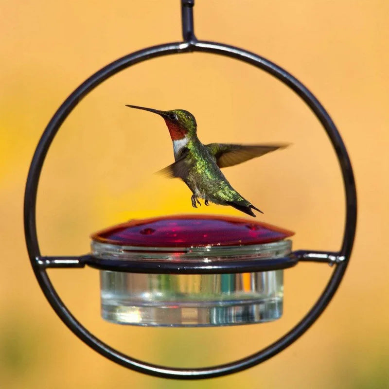 Household Hanging Hummingbird Feeder Large Capacity Metal Hanging Hummingbird Feeder Suitable for Patio and Deck Peaceful Pleasures Health and Wellness