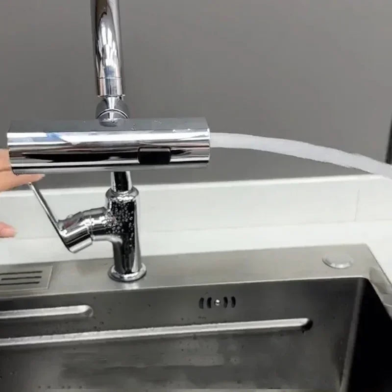 Kitchen Faucet Waterfall Sprayer Head Splash Proof Device Universal Rotation Aerator Booster Extension Faucet Universal Joint Peaceful Pleasures Health and Wellness