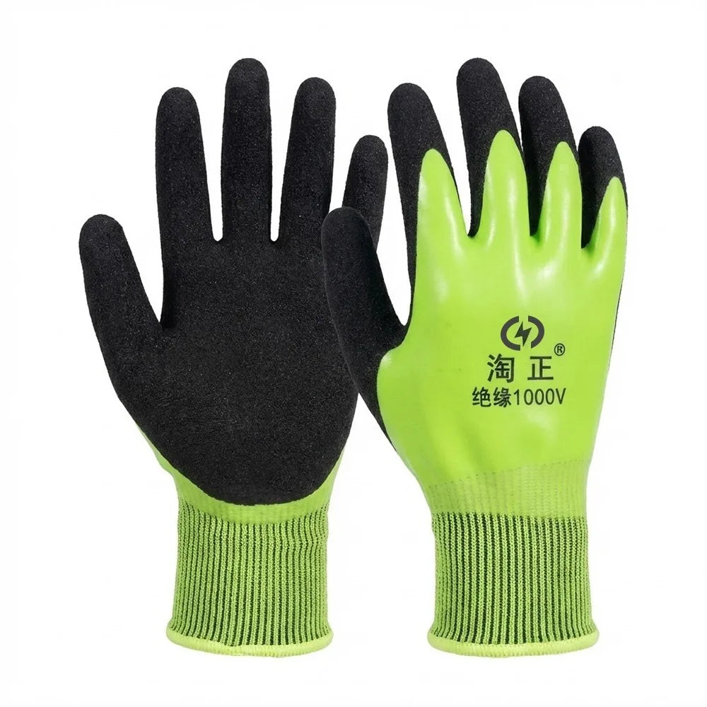 Durable 400/500V Insulated Working Gloves Nitrile Safety Safety Electrician Gloves Ultra-thin Protective Gloves Electrician Work Peaceful Pleasures Health and Wellness 1000V Green