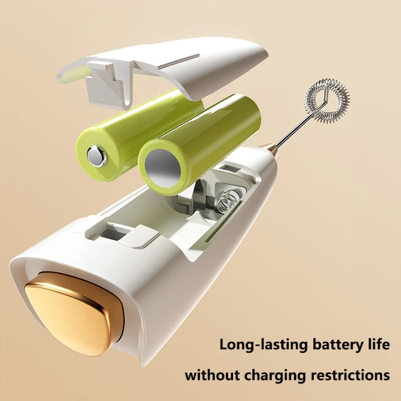 3-in-1 Wireless Electric Milk Frother Handheld Coffee Foam Maker Battery Powered Fast 15s Frothing Suitable For Lattes Peaceful Pleasures Health and Wellness