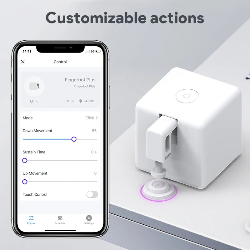Tuya Bluetooth Smart Fingerbot PLUS Switch Finger Robot Button Pusher Remote Control for Alexa Google Assistant Voice Control Peaceful Pleasures Health and Wellness