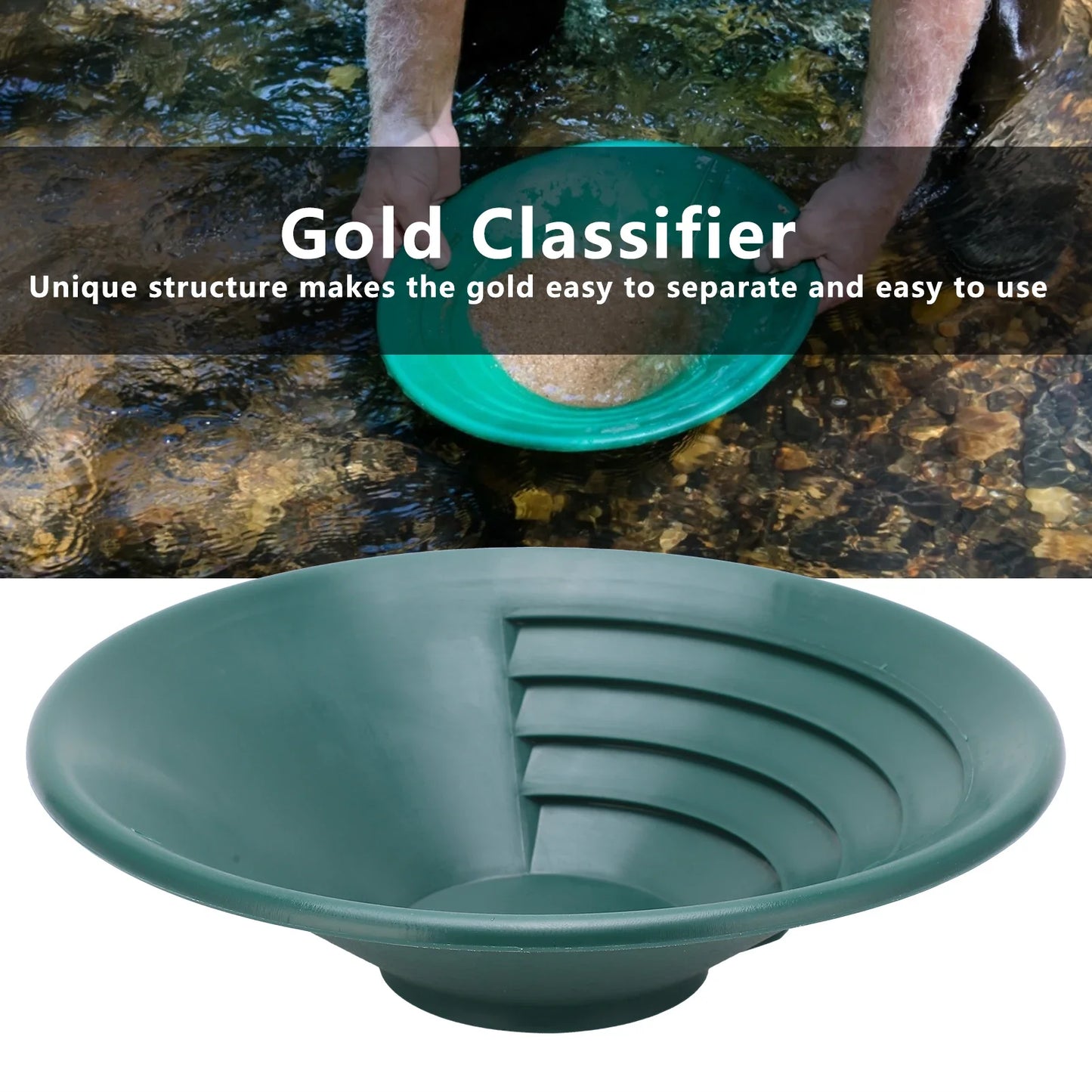 Gold Panning Pan ABS Sifting Classifier Washing Sieve Tray Accessory