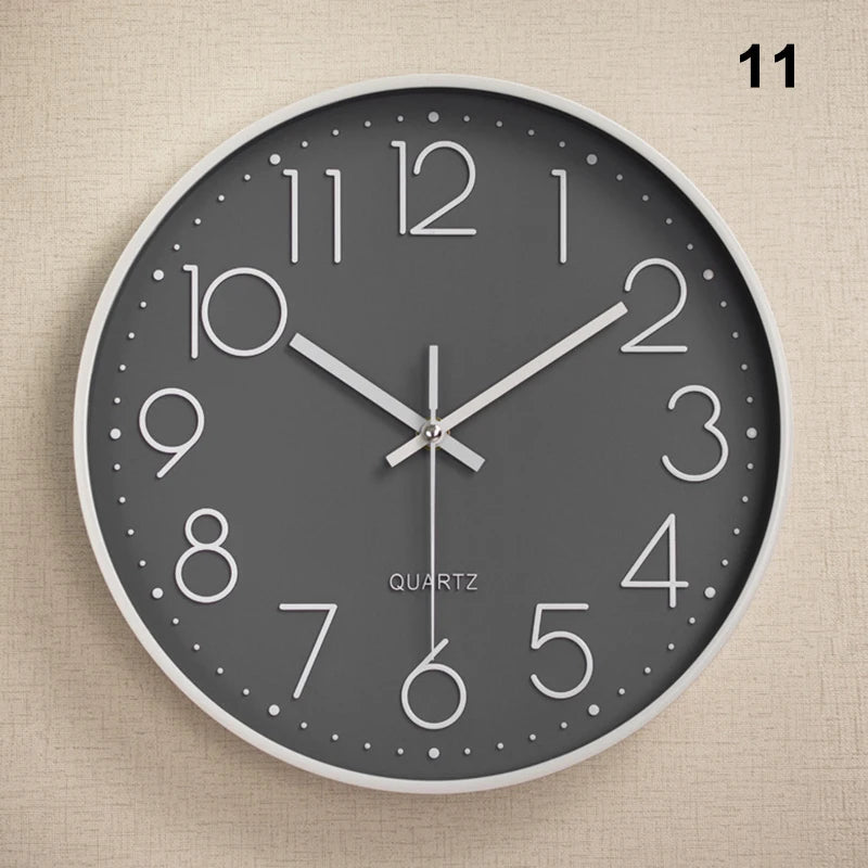 Pointer Display Simple Silent Circular Wall Clock Fashionable Wall Mounted Office Bedroom Clock Home Decoration Peaceful Pleasures Health and Wellness 11