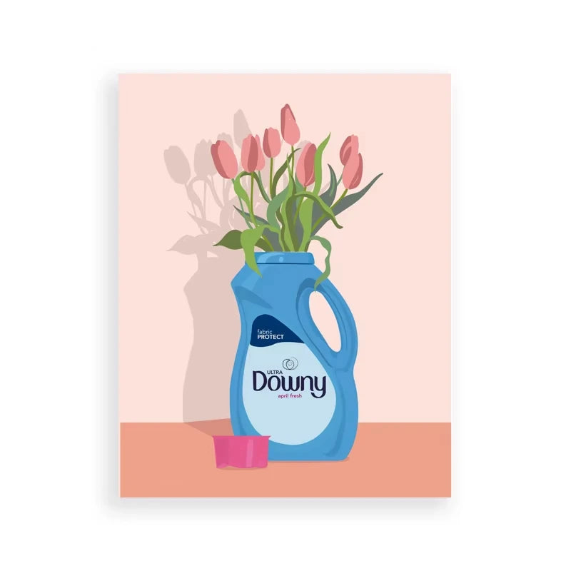 Laundry Room Floral Canvas Wall Art Print | Pastel Poster Canvas Wall Print Peaceful Pleasures Health and Wellness 4 40x50cm