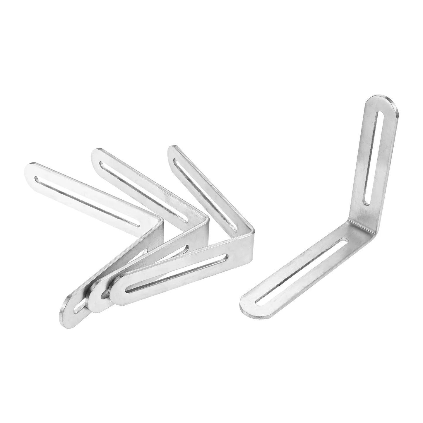4-Pack 90° Slotted Corner Braces | Heavy Duty Stainless Steel