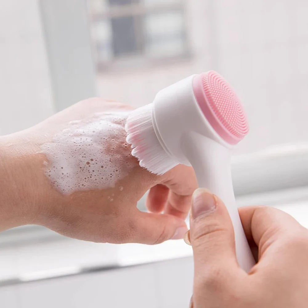 3D Double-Sided Silicone Face Cleansing Brush – Deep Pore Clean