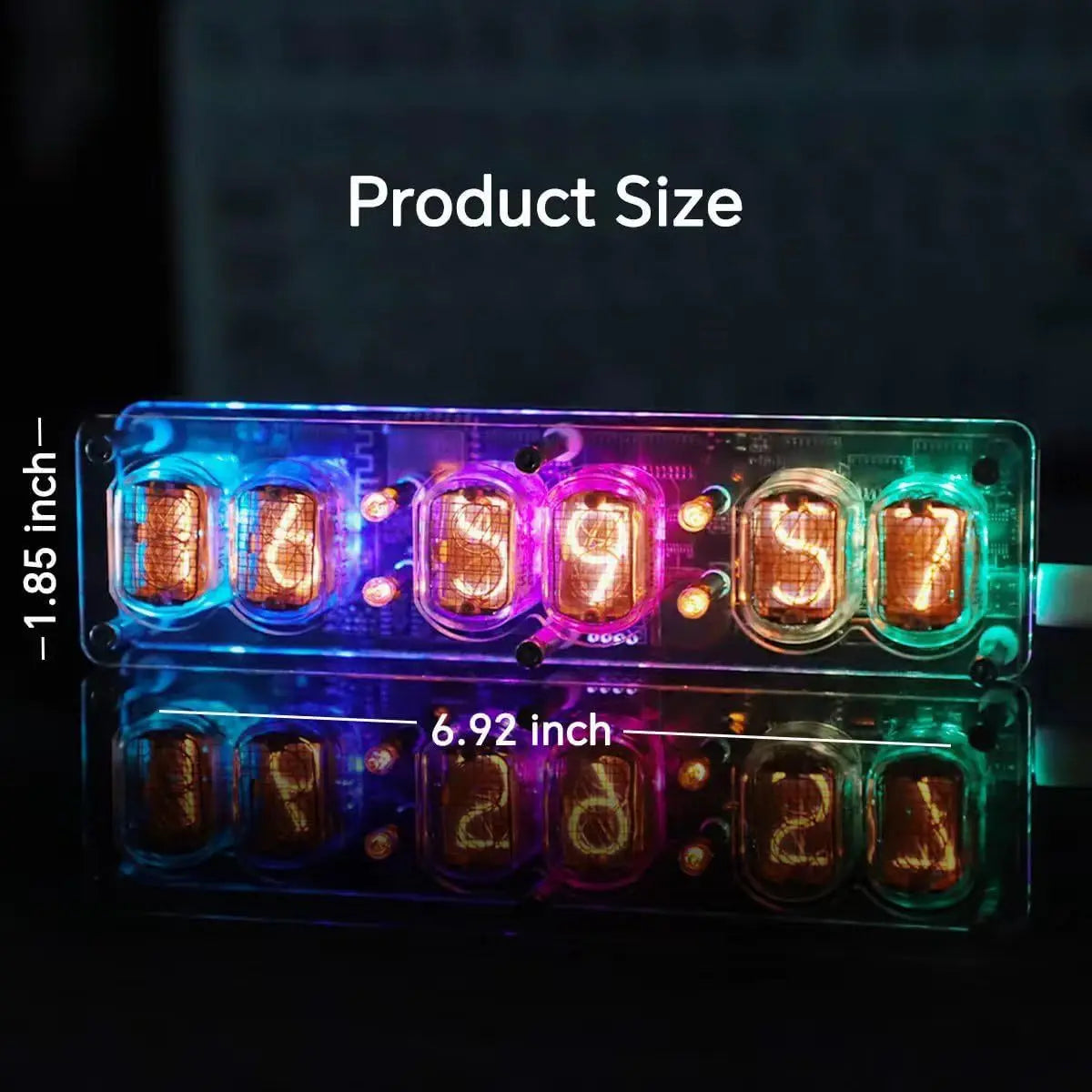 6-Digit IN-12 Nixie Tube Clock with RGB Lights & Remote
