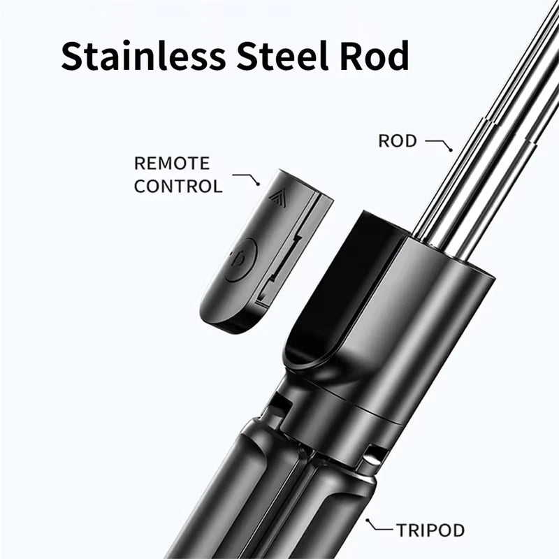 Selfie Stick Wireless Tripod Stand With Light Bluetooth Remote Extendable Tripod For iPhone Mobile Phone Tiktok Live Streaming Peaceful Pleasures Health and Wellness