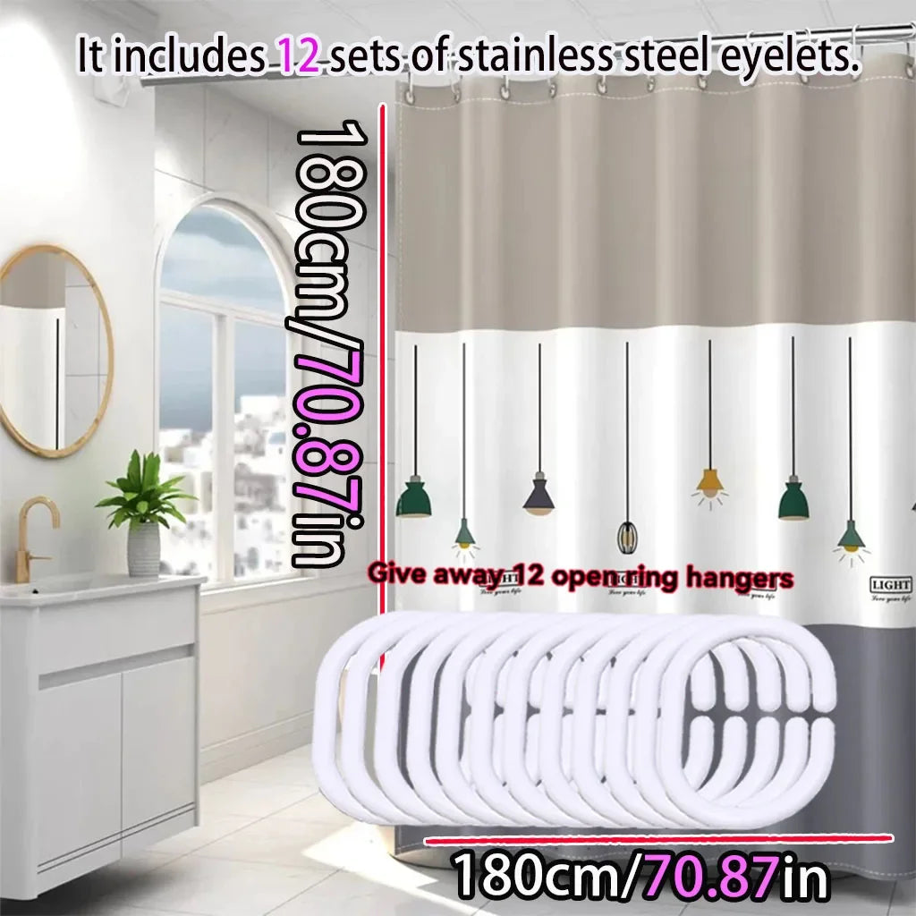Nordic Chandelier PEVA Shower Curtain – Waterproof & Easy Clean