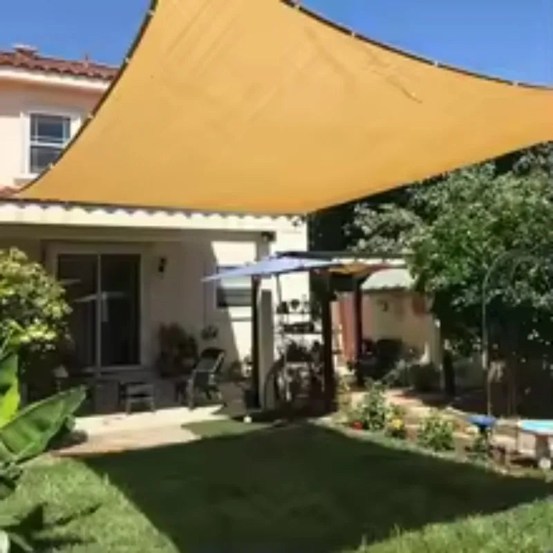 Beige Sun Shade Sail UV Block Canopy with Grommets | Garden Patio