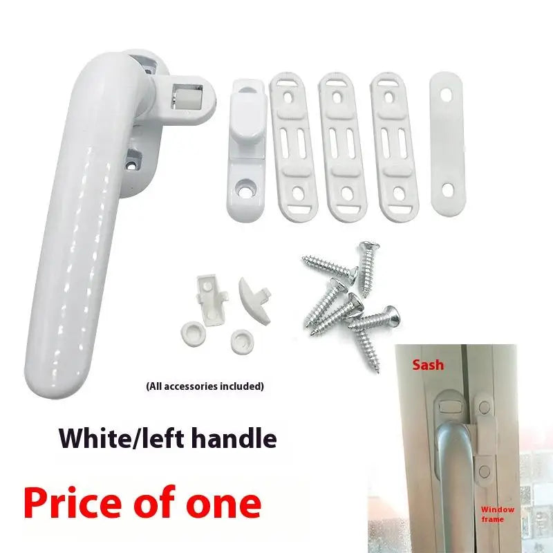 New Thickened Aluminum Alloy Window Handle Casement Window Seven-Character Handle Outside Open Window With Lock Handle Peaceful Pleasures Health and Wellness A3