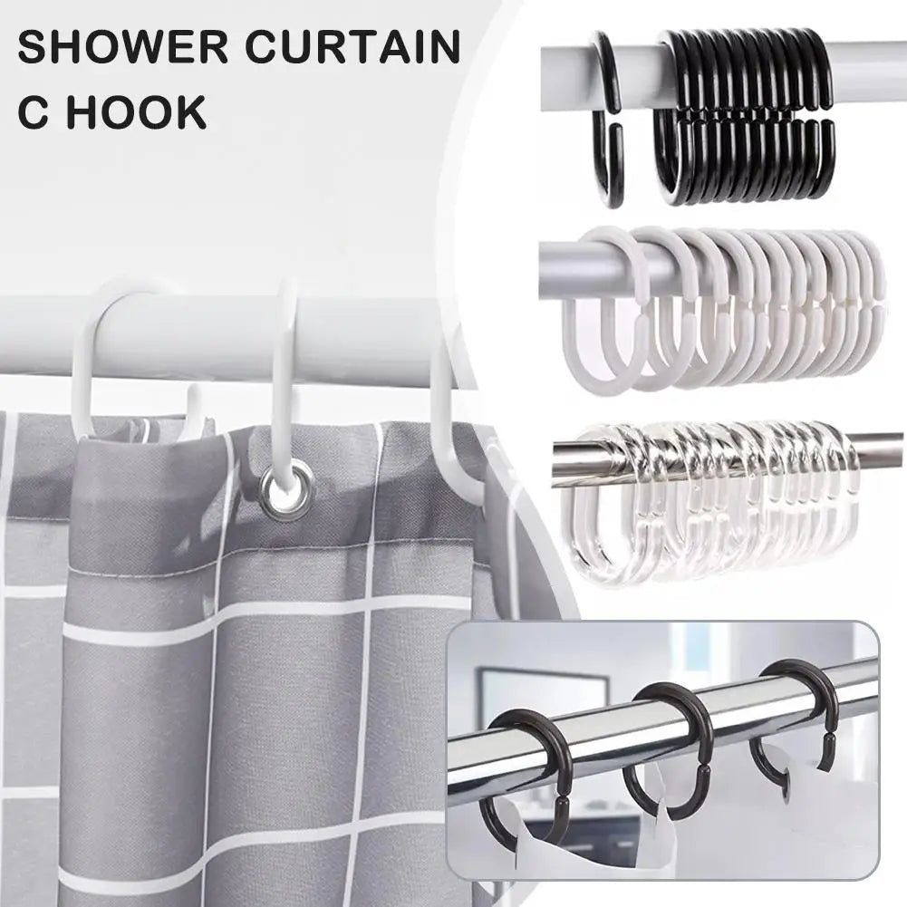12PCS Plastic Shower Curtain Hooks for Easy Replacement Peaceful Pleasures Health and Wellness