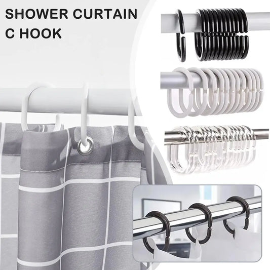 12PCS Plastic Shower Curtain Hooks for Easy Replacement Peaceful Pleasures Health and Wellness