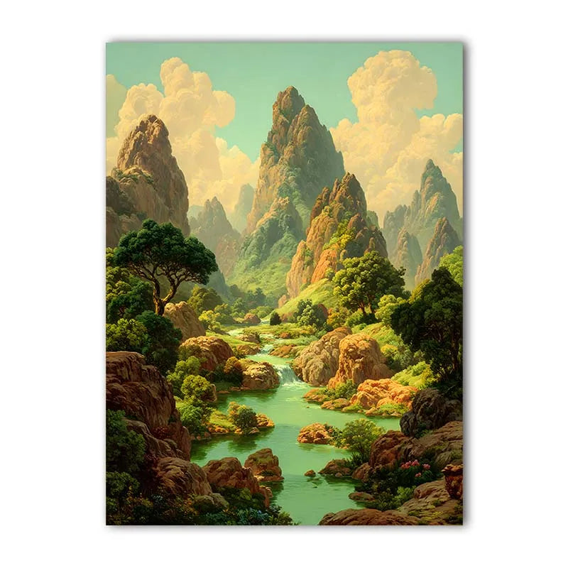 Desert Landscape Canvas Wall Art | Modern Poster Print Canvas Wall Art Peaceful Pleasures Health and Wellness 02 15x20cm No Frame China Mainland