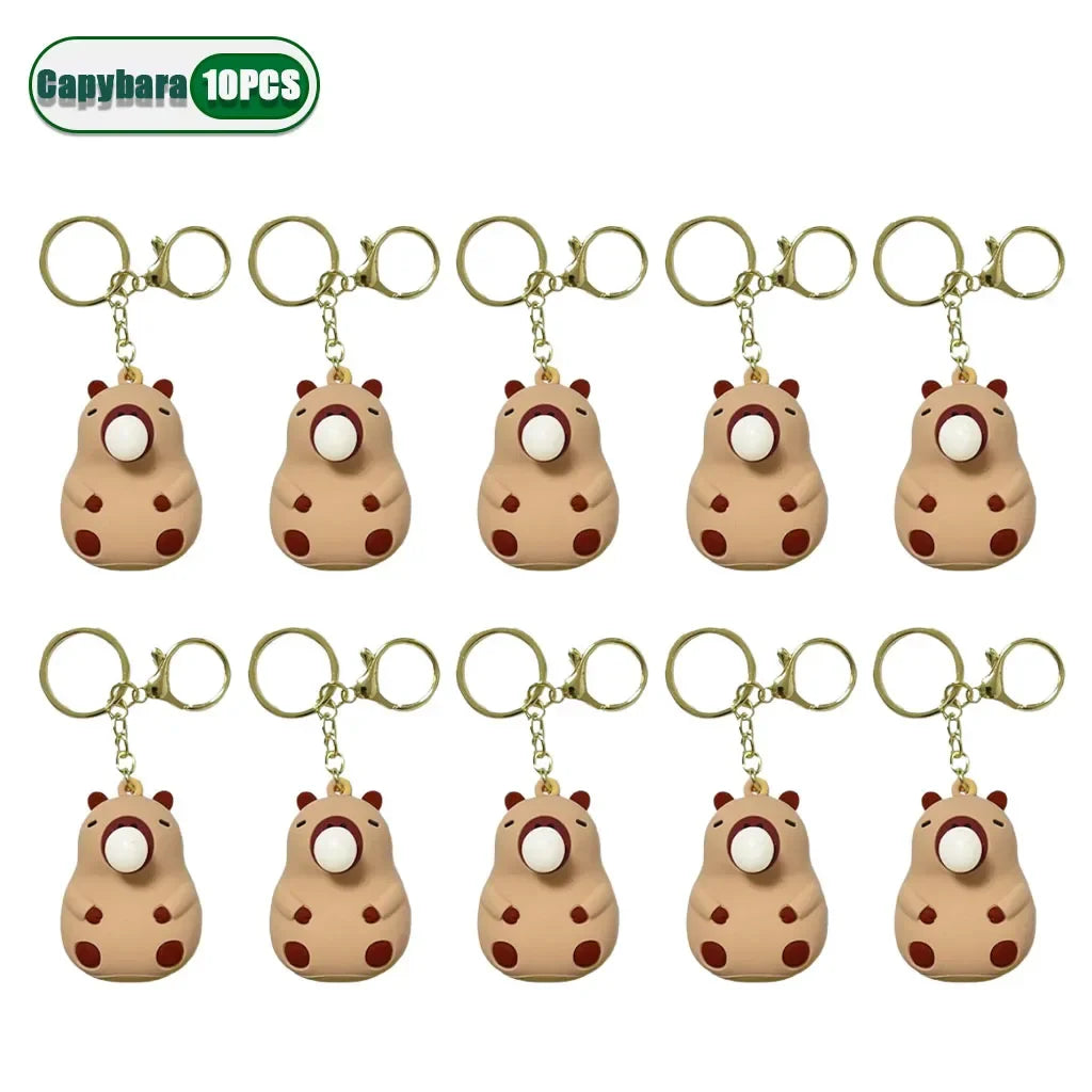 Capybara Squeeze Bubble Keychain – Cute Bag & Car Charm Gift