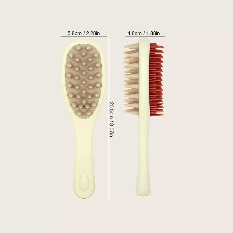 Two-Sided Silicone Scalp Massage Brush & Body Scrubber Scalp Massage Brush Peaceful Pleasures Health and Wellness