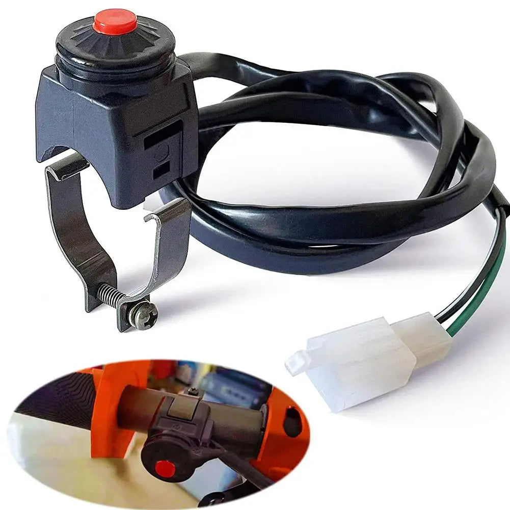 Motorcycle Kill Stop Switch Red Push Button Horn Starter Dirt Bike ATV UTV Dual Sport For 22mm Handlebar Mounted Bars Peaceful Pleasures Health and Wellness