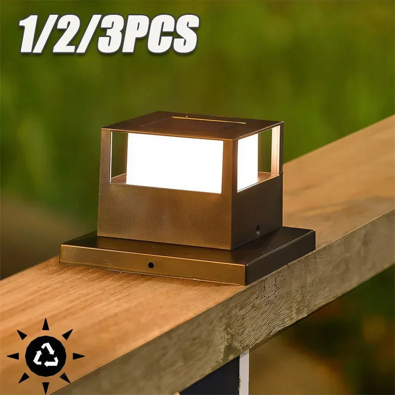 Solar Pillar Post Cap Light | Waterproof LED Garden Fence Lamp