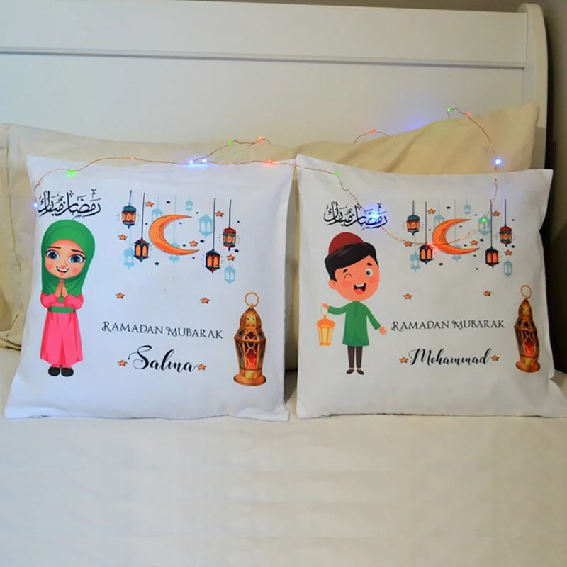 Personalized Ramadan Eid Mubarak Pillow Case | Kids Decor Gift
