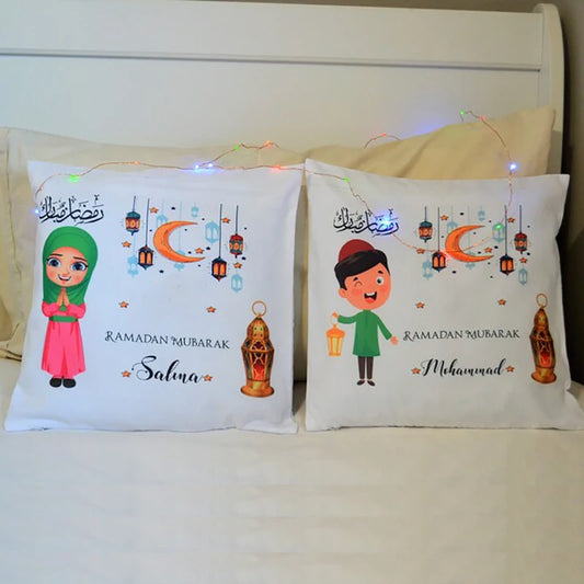 Personalized Ramadan Eid Mubarak Pillow Case | Kids Decor Gift Decorative Pillow Case Peaceful Pleasures Health and Wellness