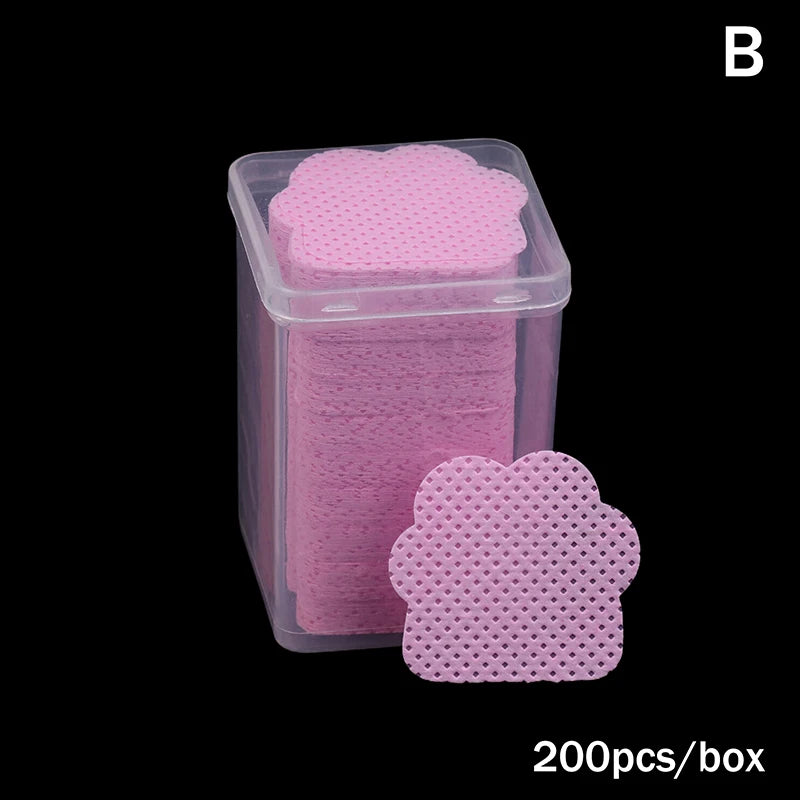 200/600 PCS Wipes Paper Eyelash Glue Remover Wipe Mouth Of The Glue Bottle Prevent Clogging Glue Cleaner Pads Lash Extension Peaceful Pleasures Health and Wellness B Rose red