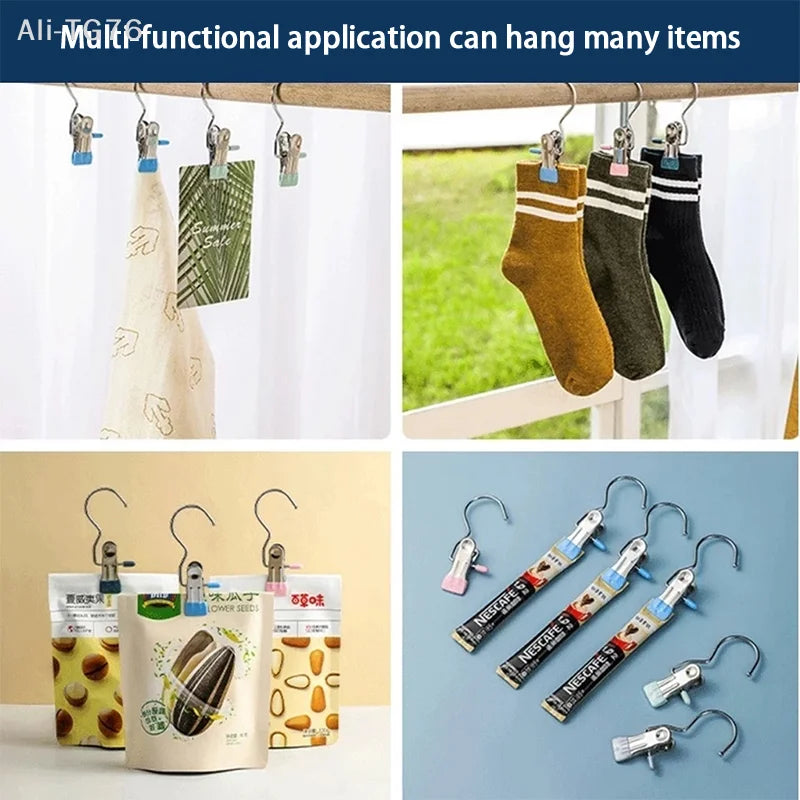 Stainless Steel Clip Hangers for Socks & Underwear – 10pcs