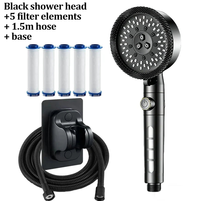 5-Mode High Pressure Handheld Shower Head with SPA Filter