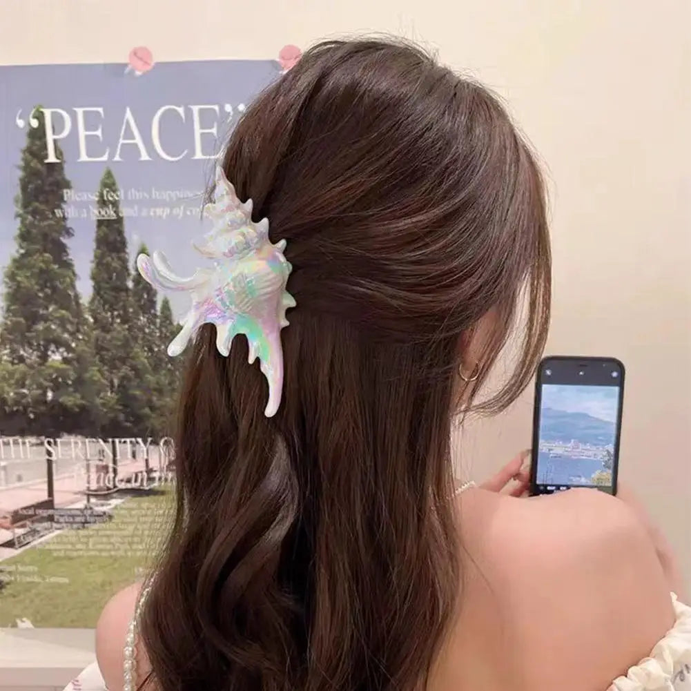 Acrylic Conch Hair Claw Clip | Large Seashell Clamp for Women