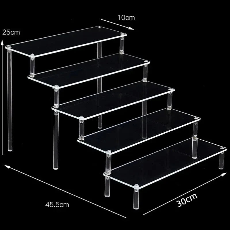 Iridescent Acrylic Display Riser Stand 1–5 Tier Shelf Organizer