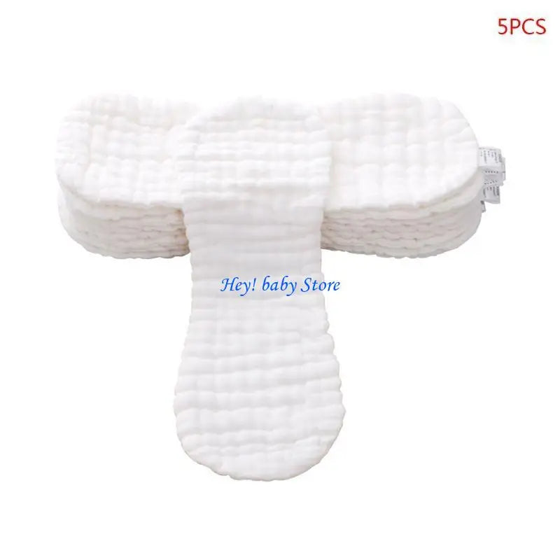 5-Pack Soft Cotton Reusable Cloth Diapers for Newborns – Unisex