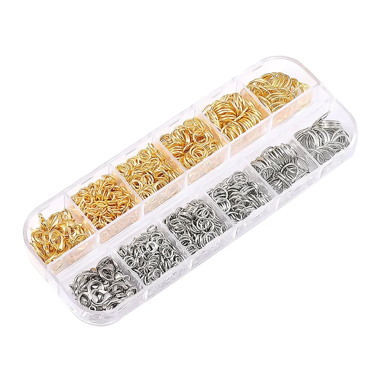 About1200pcs Gold Silver Open Jump Ring and Lobster Clasp Jewelry Accessory Set with Pliers Peaceful Pleasures Health and Wellness