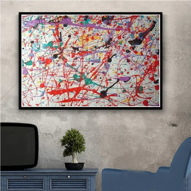 Jackson Pollock Abstract Canvas Wall Art Print | Home Decor Canvas Wall Art Peaceful Pleasures Health and Wellness