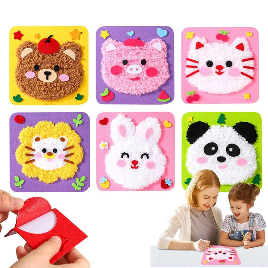DIY Cartoon Animal Embroidery Doll Kits Fun Non-woven Fabric Peaceful Pleasures Health and Wellness