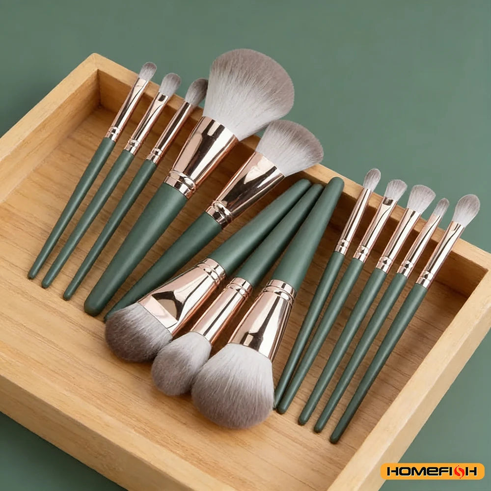 Cosmetic Powder & Blush Blending Brush Set – 14Pcs Soft Fluffy Makeup Tools for Eye Shadow & Foundation Peaceful Pleasures Health and Wellness