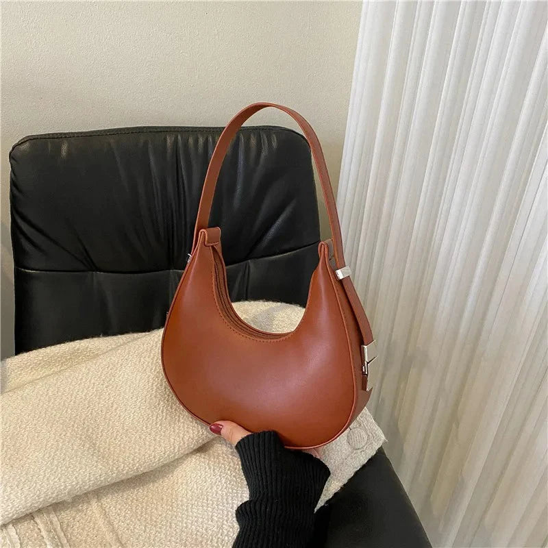 Women's PU Leather Hobo Shoulder Bag | Small Clutch & Travel Bag