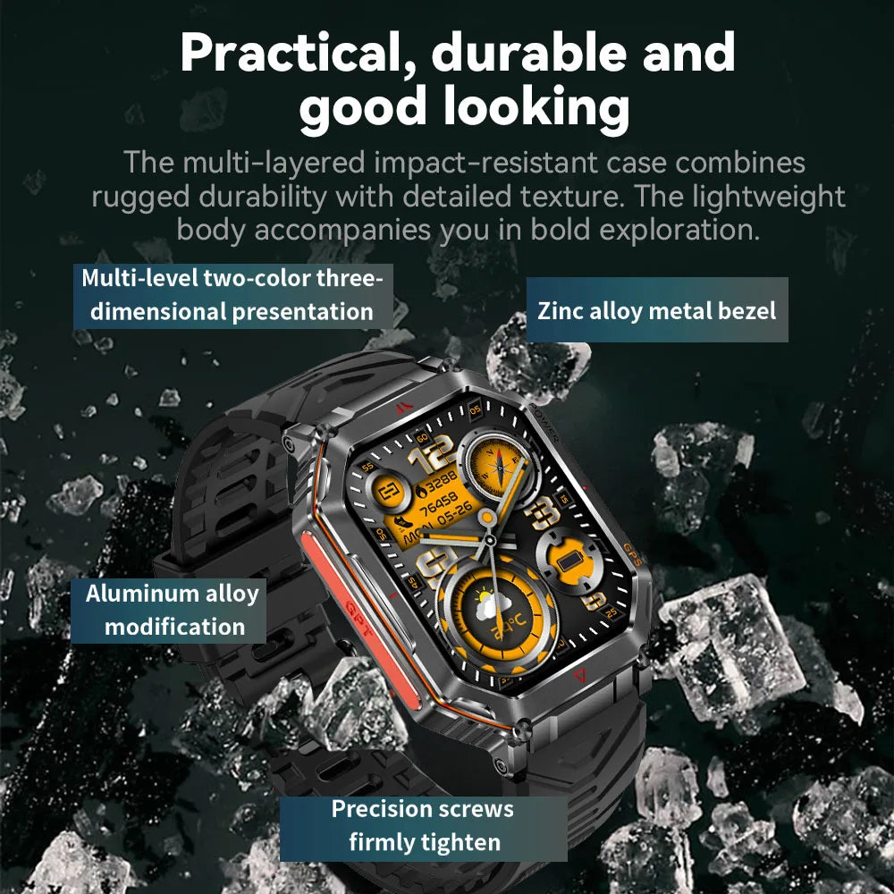 KR92 GPS Smart Watch – HD Screen, 100+ Sports Modes, BT Call