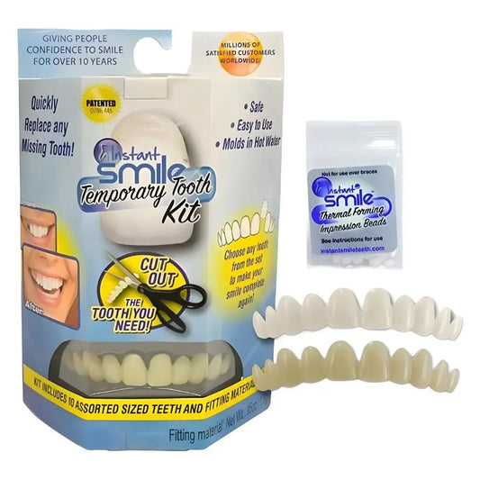 Snap-On Silicone Dental Veneers – Upper & Lower Denture Set Dental Veneer Kit Peaceful Pleasures Health and Wellness A