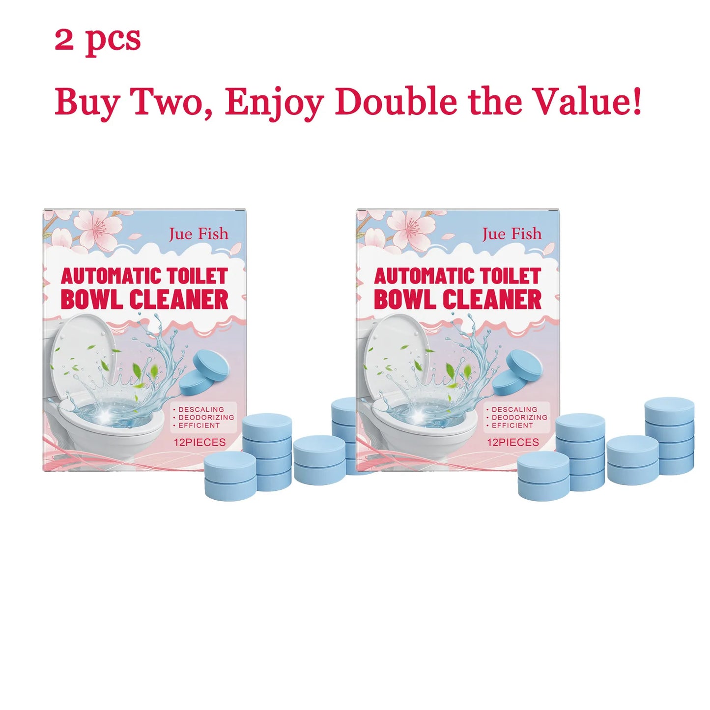 12-Pack Toilet Cleaning Tablets – Stain & Odor Remover
