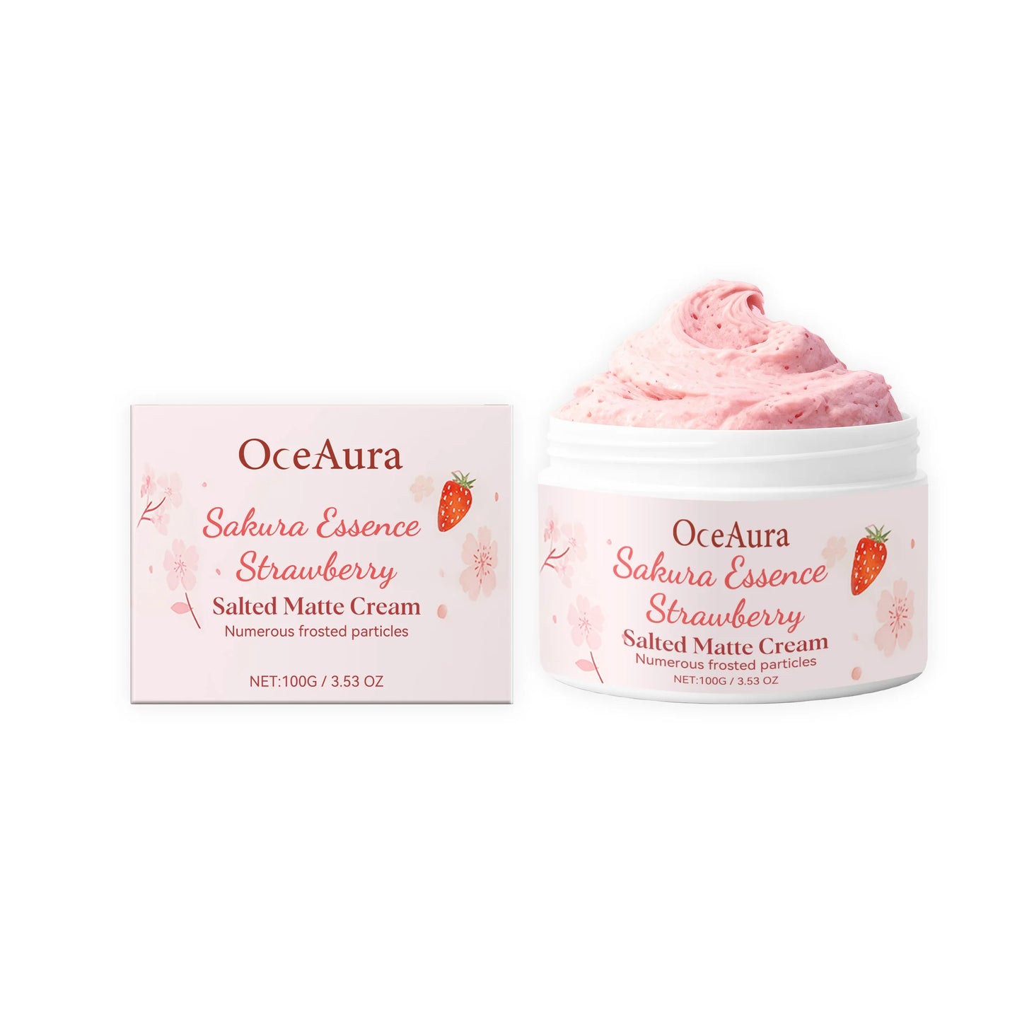 OceAura Sakura Strawberry Body Scrub – Exfoliate & Moisturize