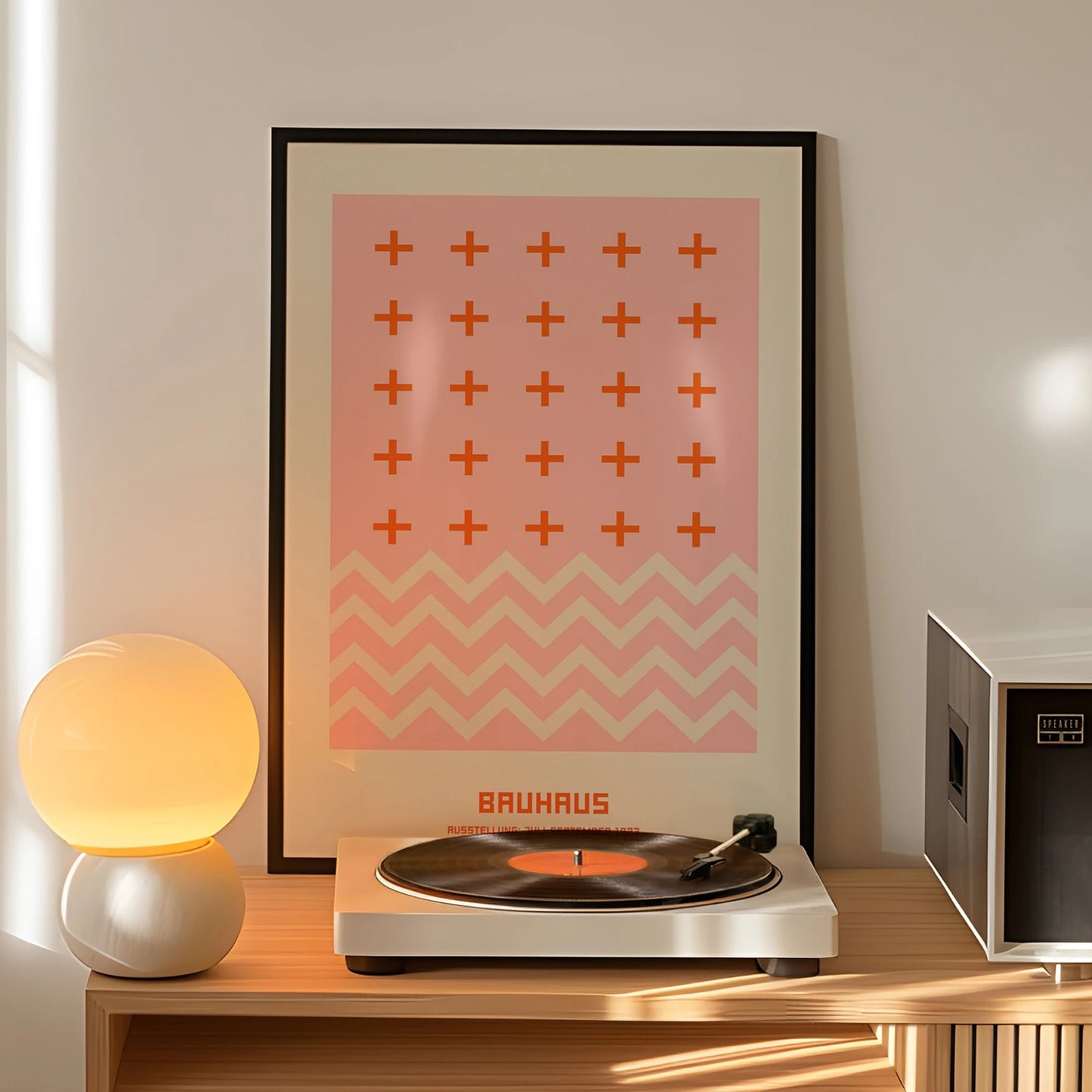 Bauhaus Ausstellung Pink Minimalist Canvas Wall Art Print