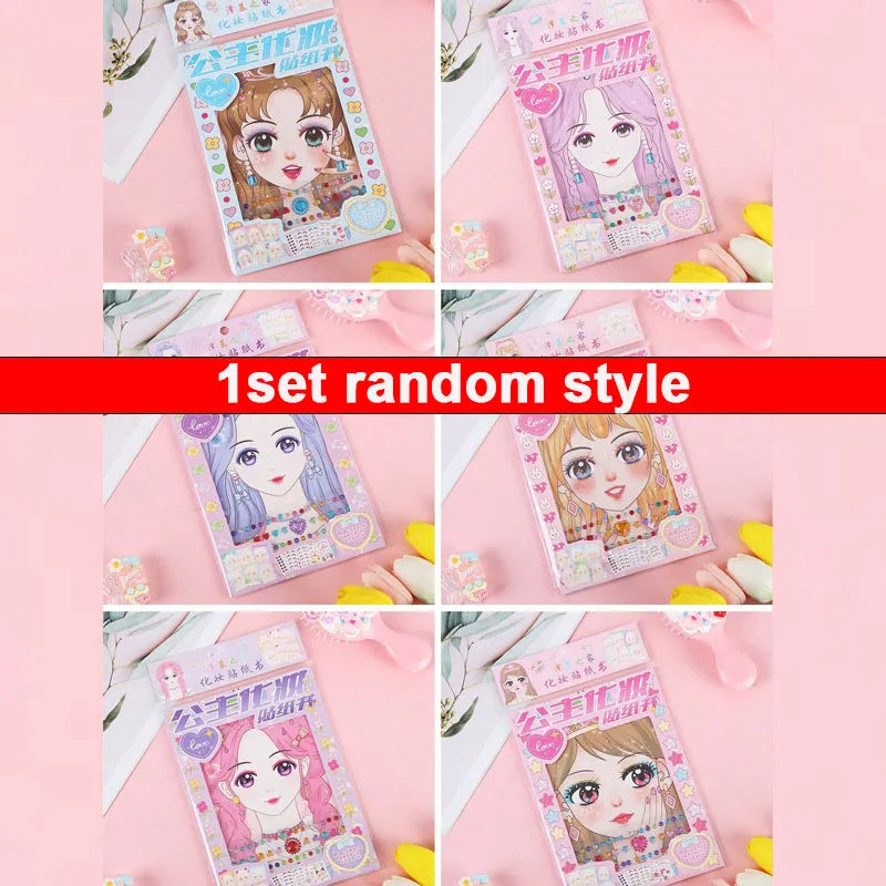 Makeup Sticker Book Kids Girls DIY Graffiti Filling Painting Picture