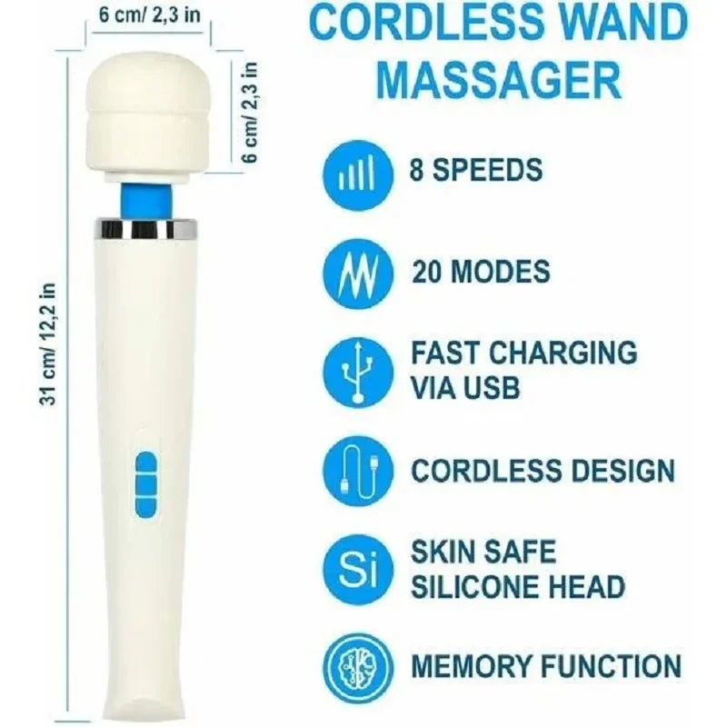 VamsLuna Magic Wand Massager – USB Rechargeable Body Massager